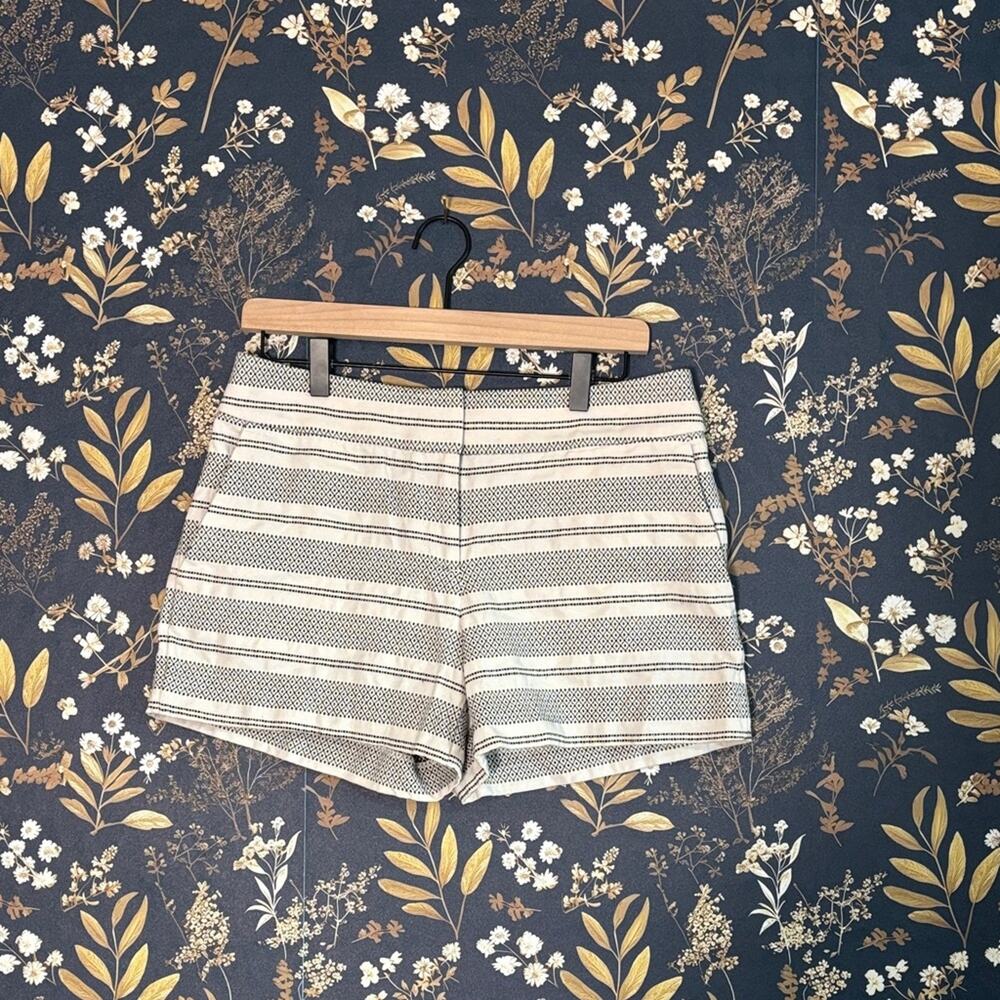 LOFT Rivera Short Cream and Black Striped Women's Shorts Size 4